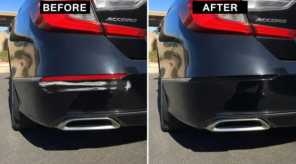 White paint transfer before and after