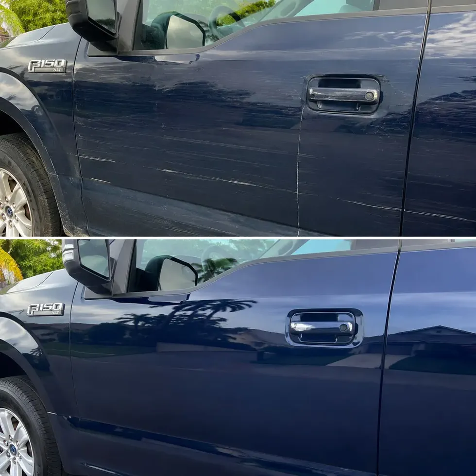 Customer before after - multiple scratches