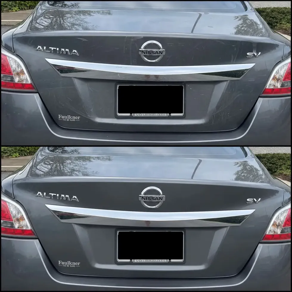 Customer before after - trunk scratches