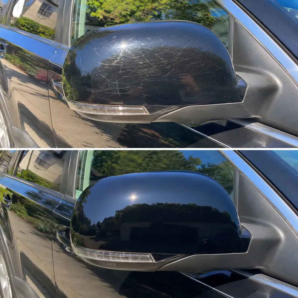 Customer before after - mirror scratches