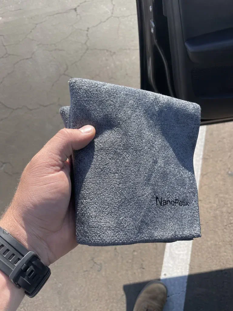 NanoPolix cloth in hand